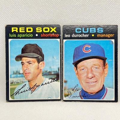 1971 Topps: #609 Leo Durocher & #740 Luis Aparicio, Boston Red Sox