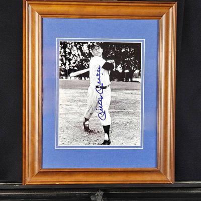 Lot #4 - Mickey Mantle Signed 8 X 10 Photo (COA). Black and white 8x10 photo, framed and matted