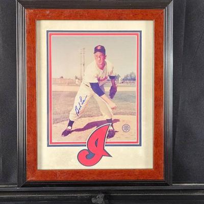 Lot #37 -Bob Lemon Signed 8 X 10 Photo (COA). Color 8x10 photo, framed and matted