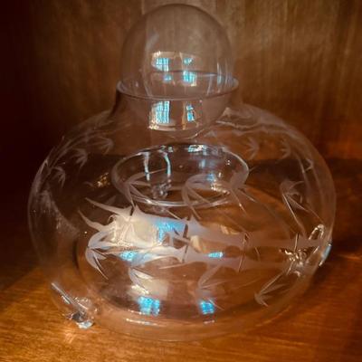 Etched bamboo crystal fly catcher 