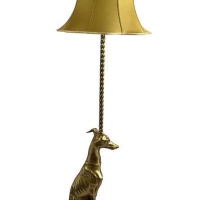 LOT 802 Large Vintage Brass Whippet Greyhound Chelsea House Floor Lamp
