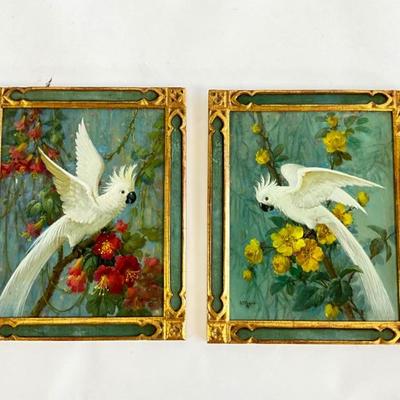 Lot 850 Pair of Original Cockatoo Paintings by Alonso T. Toran