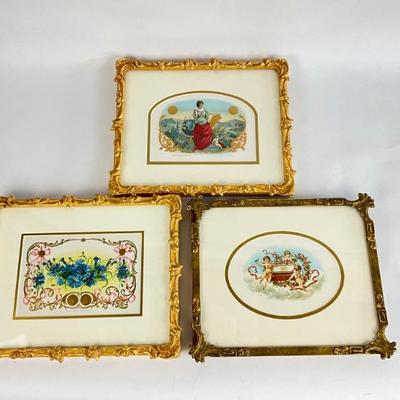 LOT 981 Set of 3 Original Antique Label Art Lithographs by L.E. Newman
