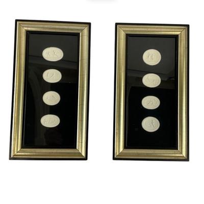 LOT 809 Pair of Framed Eight Neoclassical Intaglios