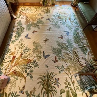 Lot 742 Large Botanical Needlepoint Rug 9' x 13' 