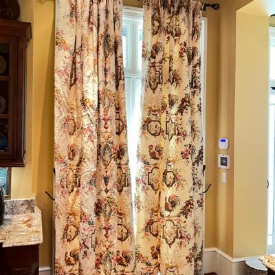 Lot 887, 886, 885 Pair of Custom Made French Country Rooster Panels 