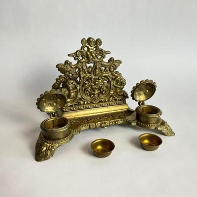 LOT 954 Antique Brass French Inkwell
