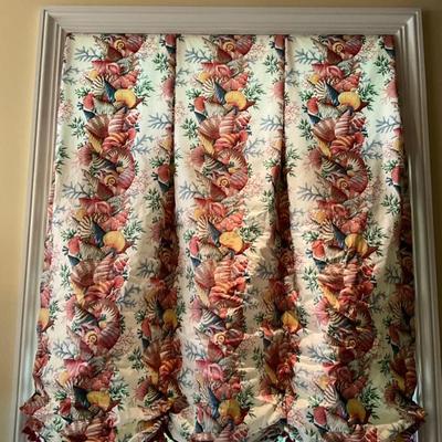 Lots 872,874 Custom Made Roman Balloon Shade and Panels 
