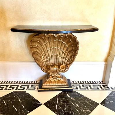 LOT 704 Maison Jansen Shell Demi-Lune Console Table