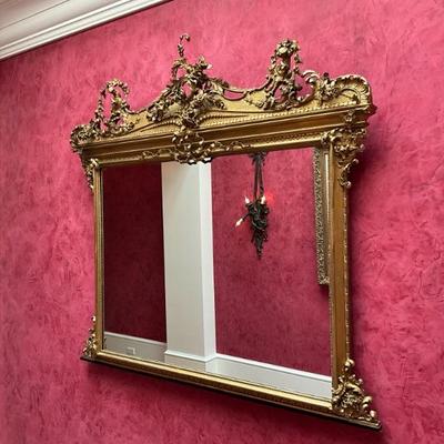 LOT 906 Antique Gold Gilt French Mirror