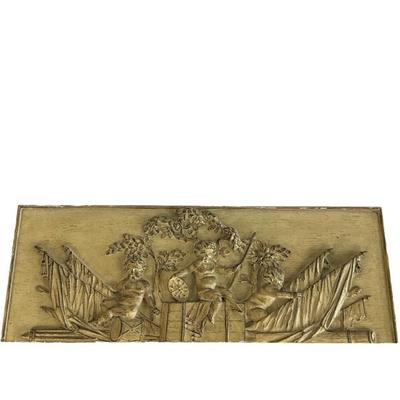 LOT 734 Neoclassical Cherub Wood Relief