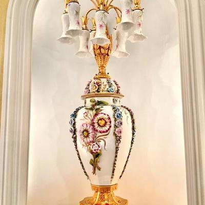 LOT 910 Pair of Vintage CICHE of Milan Porcelain Lamps