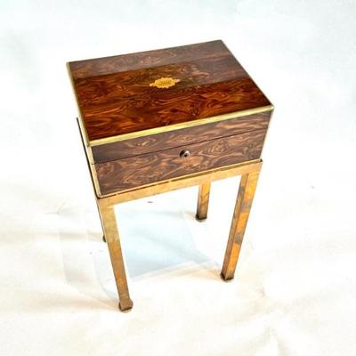 804 Antique Victorian Hardwood Writing Box on Later Stand 