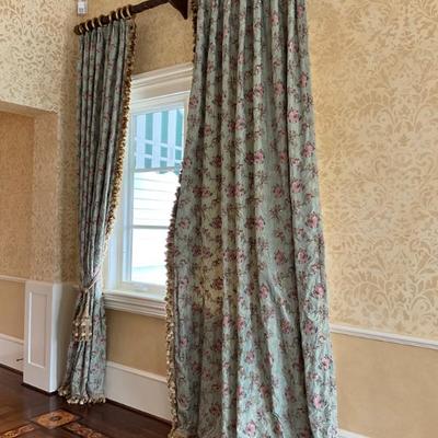 Lot 920,921,922,923 Custom Floral Embossed Rose Floral Window Treatments 