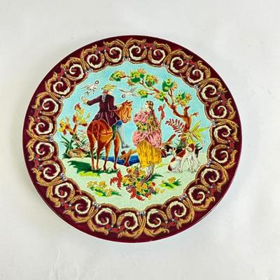 Lot 839 French Faience Polychrome Longwy Signed & Numbered Charger by Gabe