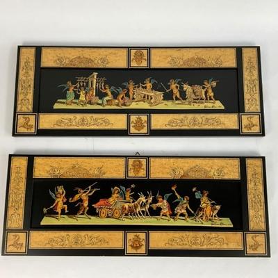 LOT 982 Pair of Signed & Numbered Inlaid Artwork by Ettore Galano
