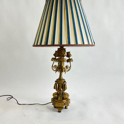Lot 884 Antique Gilt Bronze Candelabra Lamp 
