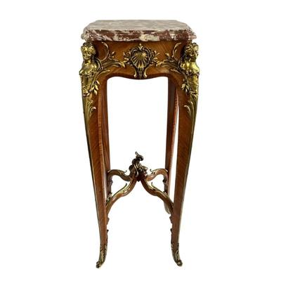 LOT 719 Attributed Francois Like, Wonderful 19th Century Louis XV Gilt bronze Marble Top Table. Click here to bid-...