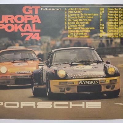 1974 Porsche GT Europa Pokal Racing Poster 30"x40"