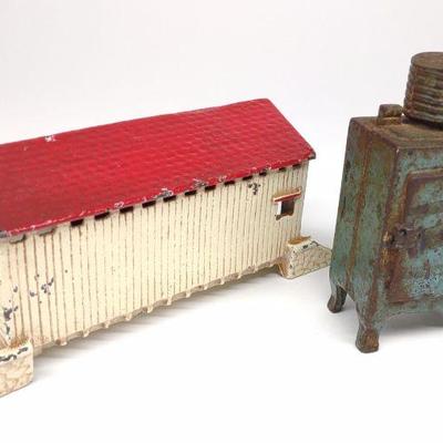 2 Vintage Cast Iron Coin Still Banks (Incl Hubley)