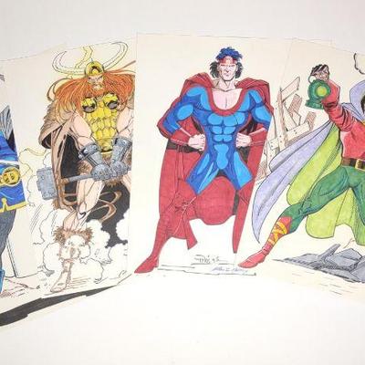 4 Original Comic Drawings (Paris & A. Miller Jr.)