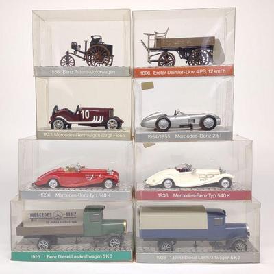 (8) Cursor 1/43 Scale Mercedes Benz Car Models
