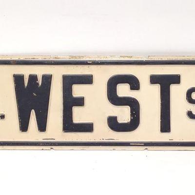 Embossed S. West St. Metal Sign (Annapolis, MD)