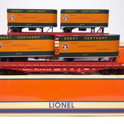 2 Lionel #60207 Flatcar with Trailers Trains Boxed