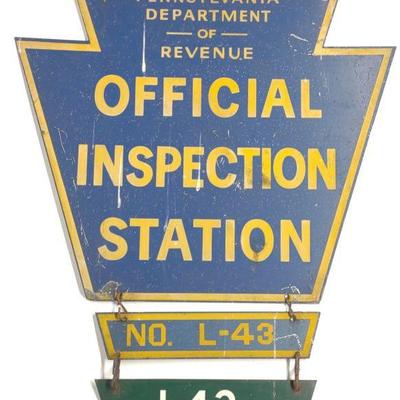 Pennsylvania Inspection Double Sided Sign (DST)