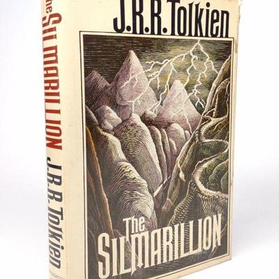 1st Ed JRR Tolkien The Silmarillion Book w/ Map