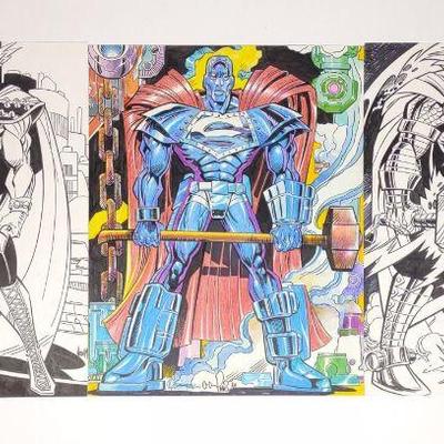 3 Original Comic Drawings (Paris, Nebres, Aaron M)