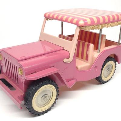 Tonka #350 Surrey Pink Pressed Steel Toy Jeep