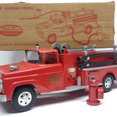 1958 Tonka #46 Suburban Pumper Fire Truck w/ Box