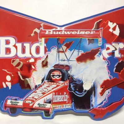 1991 Budweiser Drag Racing Tin Embossed Sign (SST)