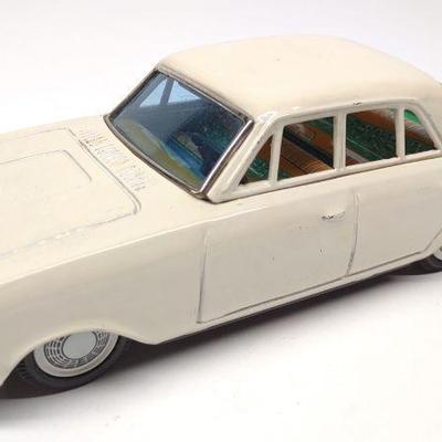 Bandai Japan White Ford Taunus Tin Friction Toy