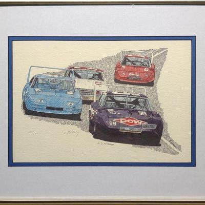 1983 D. McCrary Signed Nascar Race Car Print Art