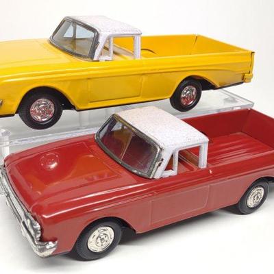 2 Tin Japan Chevrolet Friction Pickup Trucks