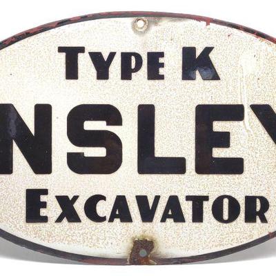 Type K Insley Excavator Porcelain Sign (SSP)