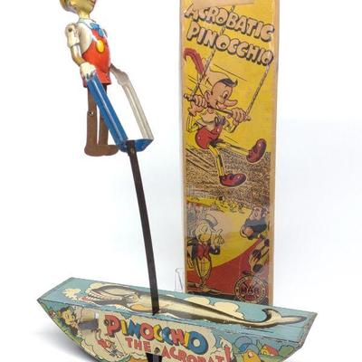 Marx Acrobatic Pinocchio Windup Toy w/ Box