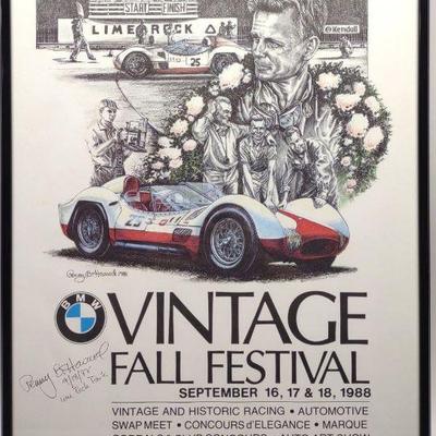 Penny Havard Signed 1988 BMW Car Show Poster
