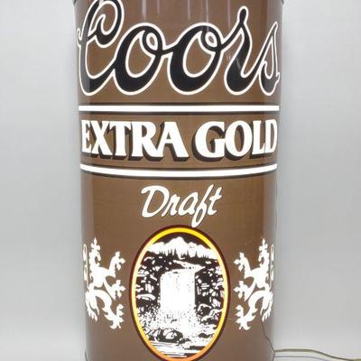 26" Coors Extra Gold Lighted Beer Can Sign (Works)