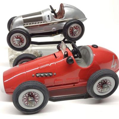 (2) Schuco Wind-Up Race Car Toys