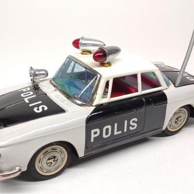 Vintage Japan Ichiko Tin Friction Police Car Toy