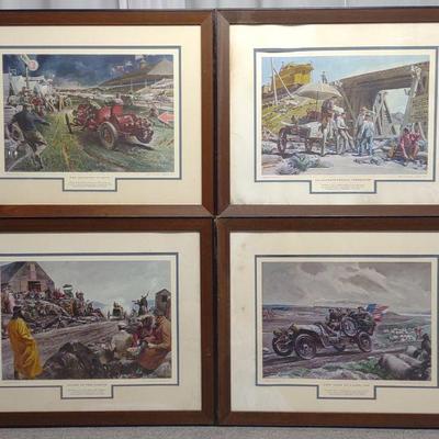4 1946 Peter Helck Esquire Automobile Lithographs