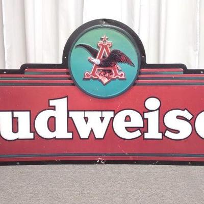 5' Tin Budweiser Advertising Sign (SST)