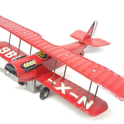 1960s Japan Tin Friction Airplane (Curtiss Jenny)
