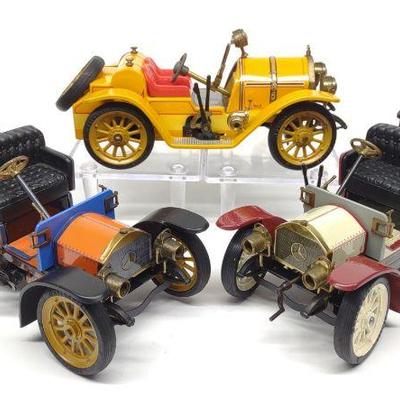 (3) Tin Schuco Wind-Up Old Timer Toy Cars