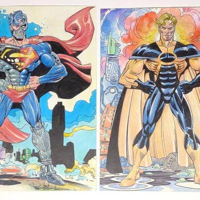2 Original Comic Drawings (Paris, Nebres, Aaron M)