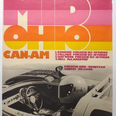 1973 Porsche Wins Mid Ohio CanAm Poster 30"x40"