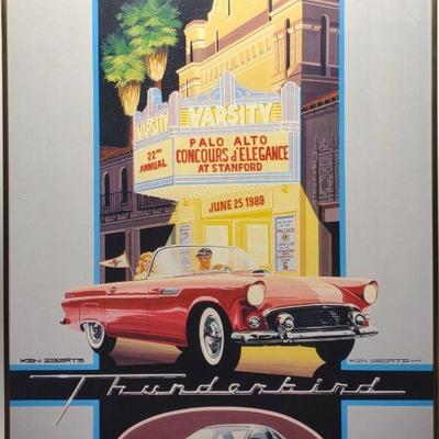 Ken Eberts Signed 1989 Concours d'Elegance Car Art